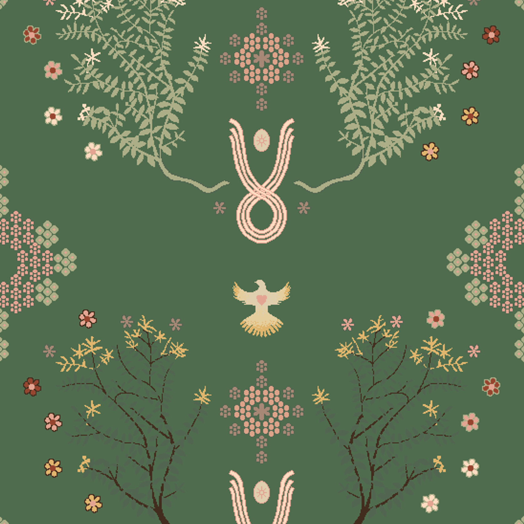 Emerald Garden Axminster Roll Carpet by Miranda Brown gallery detail image