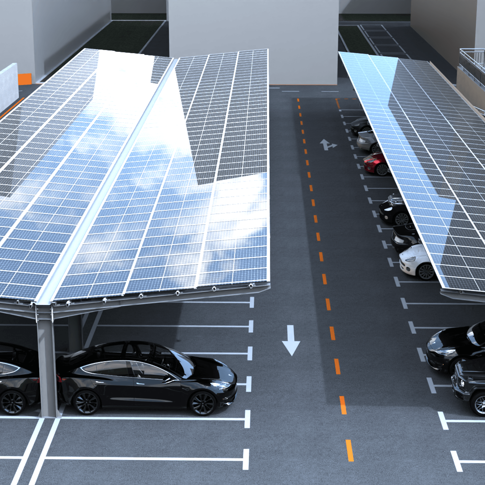 Modular Heavy Steel Commercial Solar Carport gallery detail image