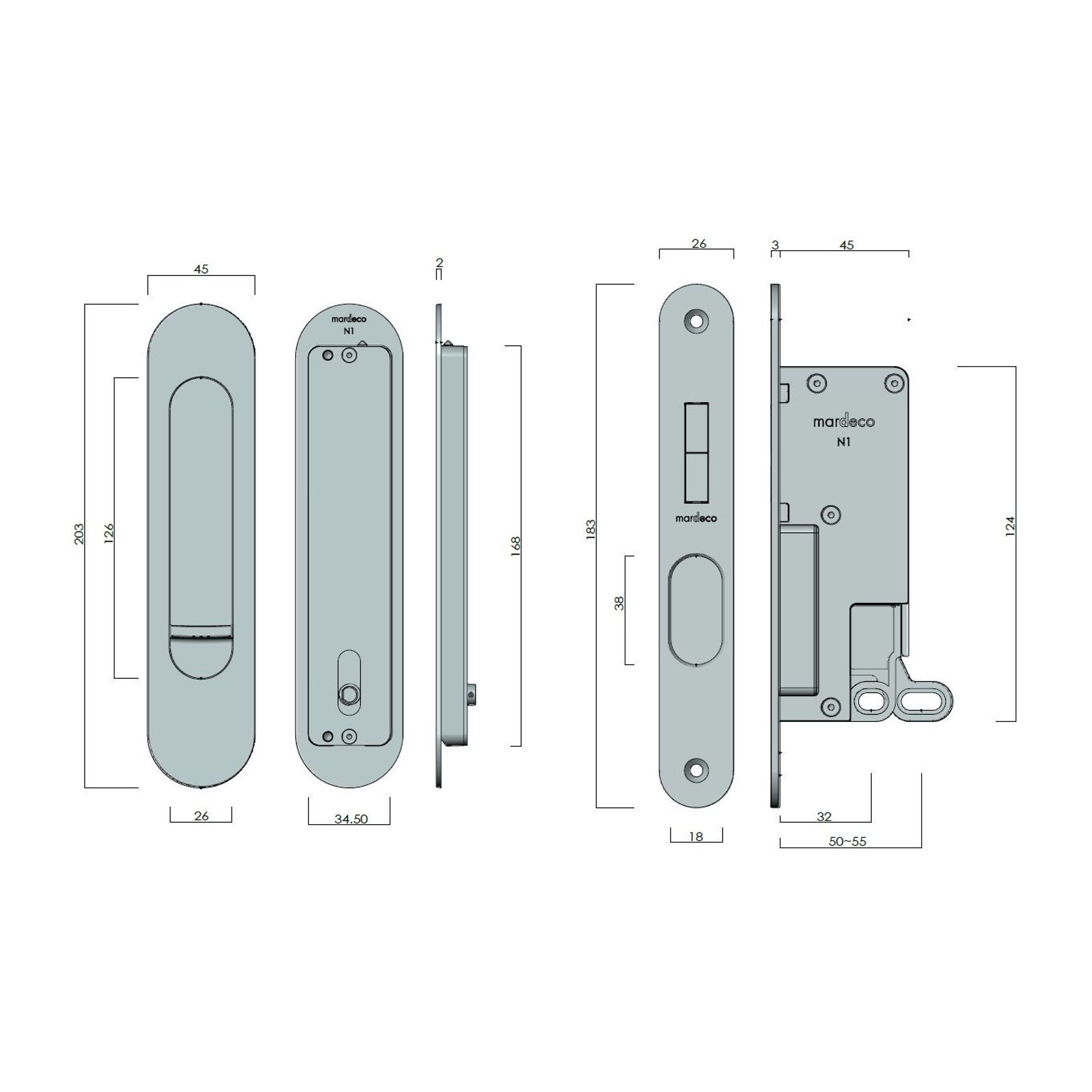 Oval M-Series 9004 Flush Pull Privacy Set gallery detail image