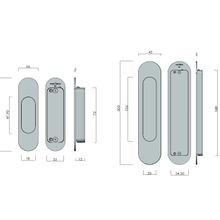 Mardeco Oval M-Series 9008 Flush Pull Set gallery detail image