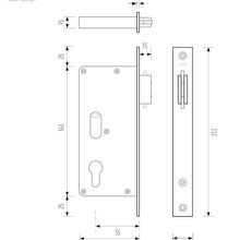 HB630 Series Sliding Door Lock 55mm Backset gallery detail image