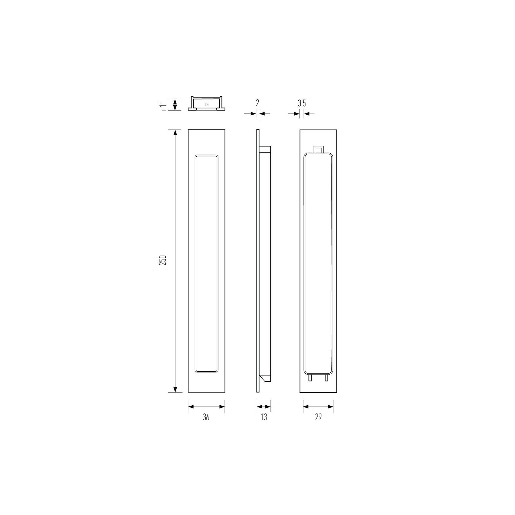 HB665 250mm Flush Pull gallery detail image