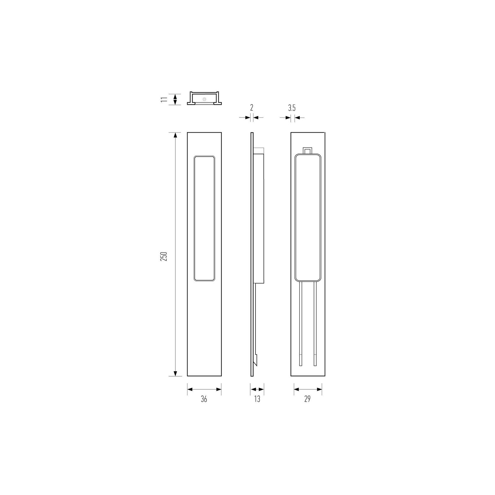 HB668 250mm Flush Pull gallery detail image