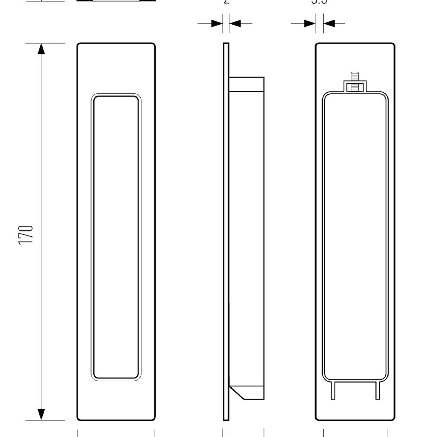 HB670 170mm Deep Flush Pull gallery detail image