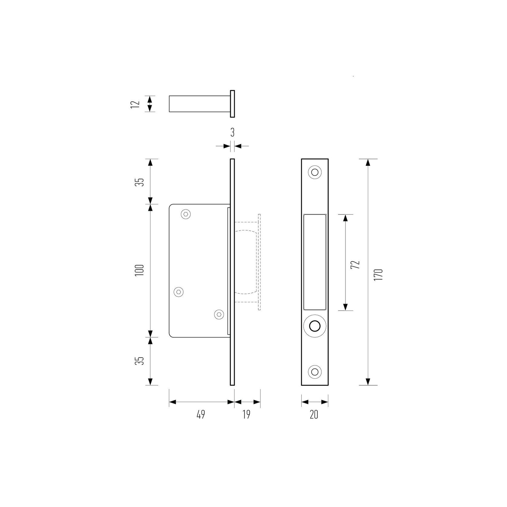 HB680 Cavity Slider Edge/End Pull gallery detail image