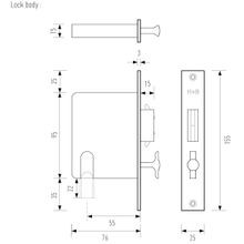 HB695 250mm Sliding Door Privacy Lock – 55mm Backset gallery detail image