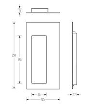 HB1900 Series Rectangle Offset Flush Pull gallery detail image