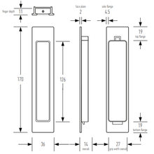 HB660 170mm Flush Pull for Sliding/Cavity Slider Doors gallery detail image