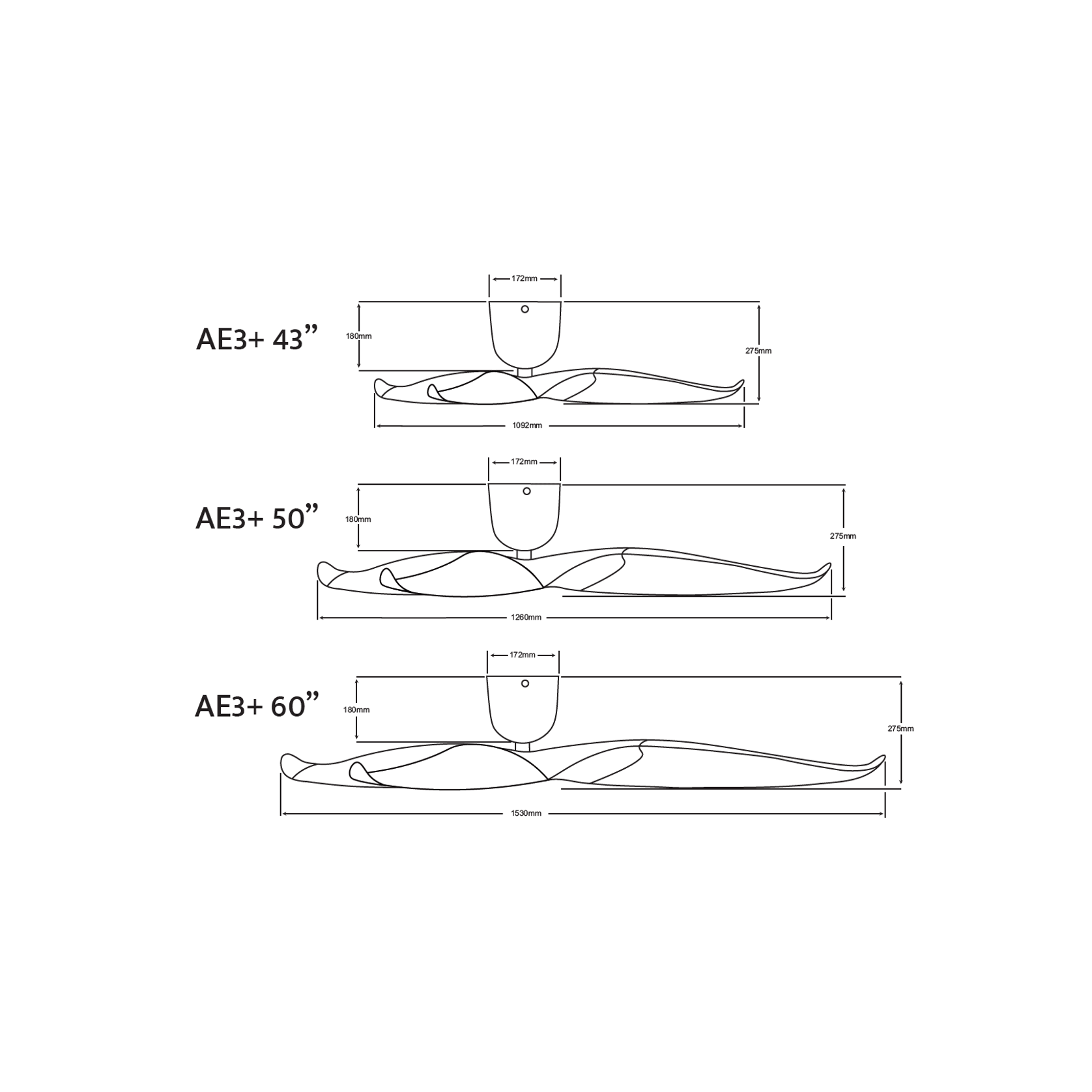 Aeratron AE3+ Ceiling Fan (Black / White / Timber) gallery detail image