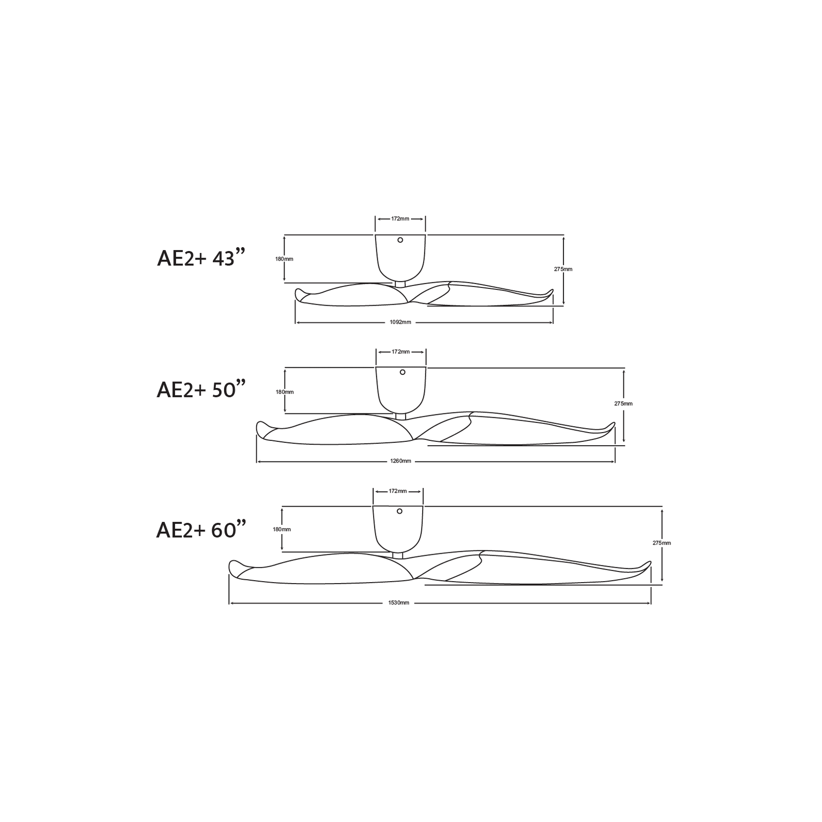 Aeratron AE2+ Ceiling Fan (Black / White / Timber) gallery detail image