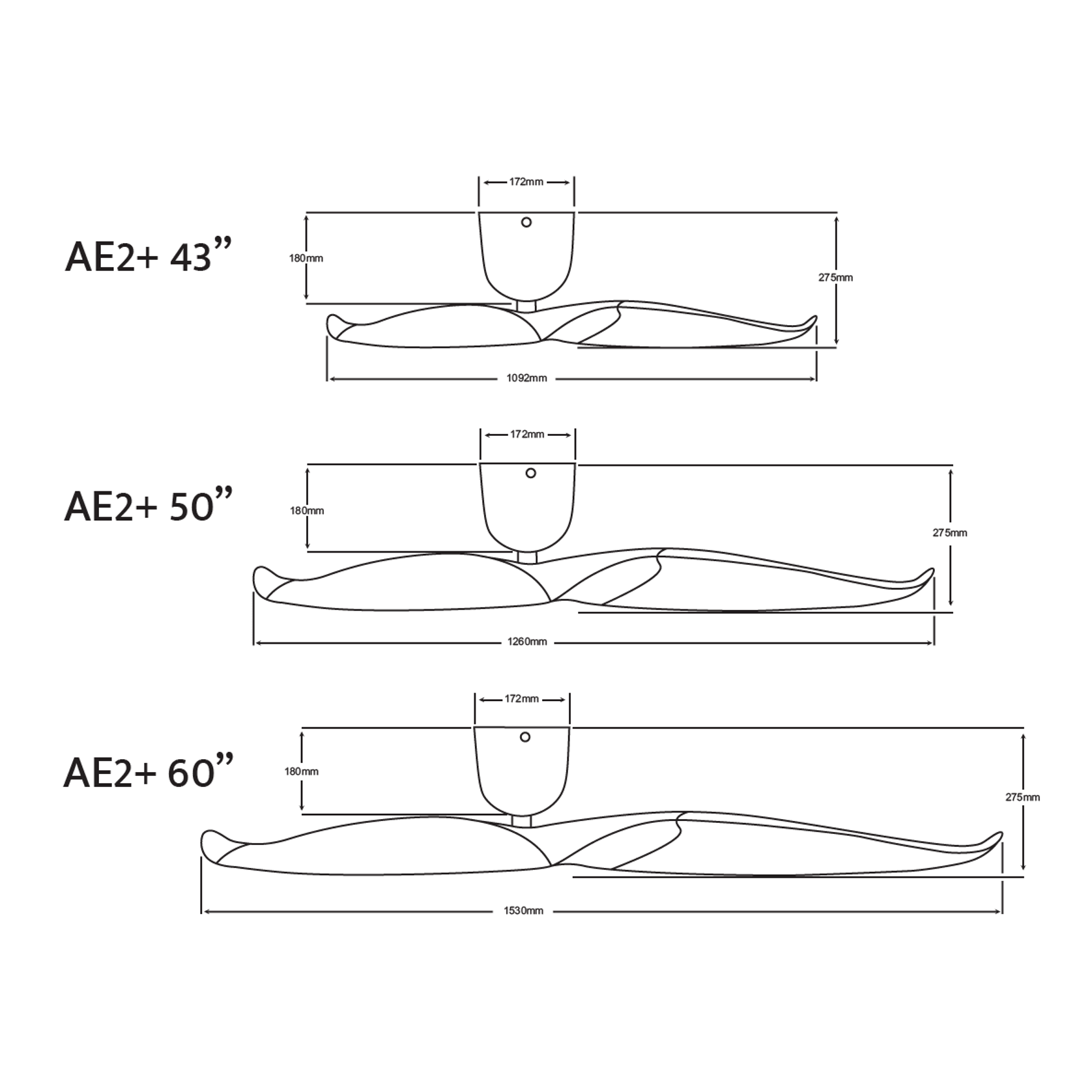 Aeratron AE2+ Ceiling Fan (Black / White / Timber) gallery detail image