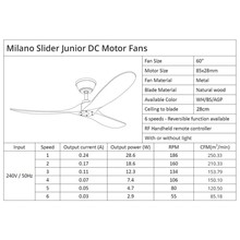 Milano Ceiling Fan Junior White With White Blade gallery detail image