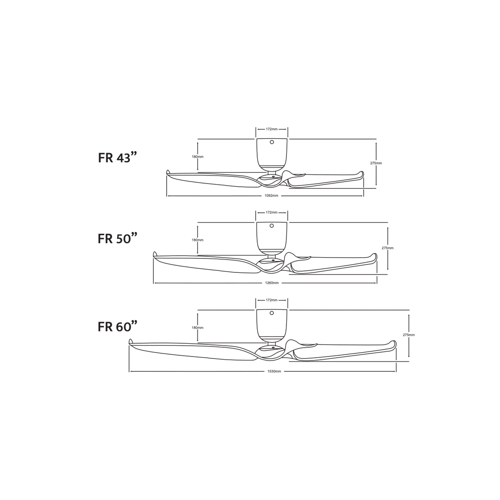 FR 3-Blade Designer Indoor Ceiling Fan gallery detail image