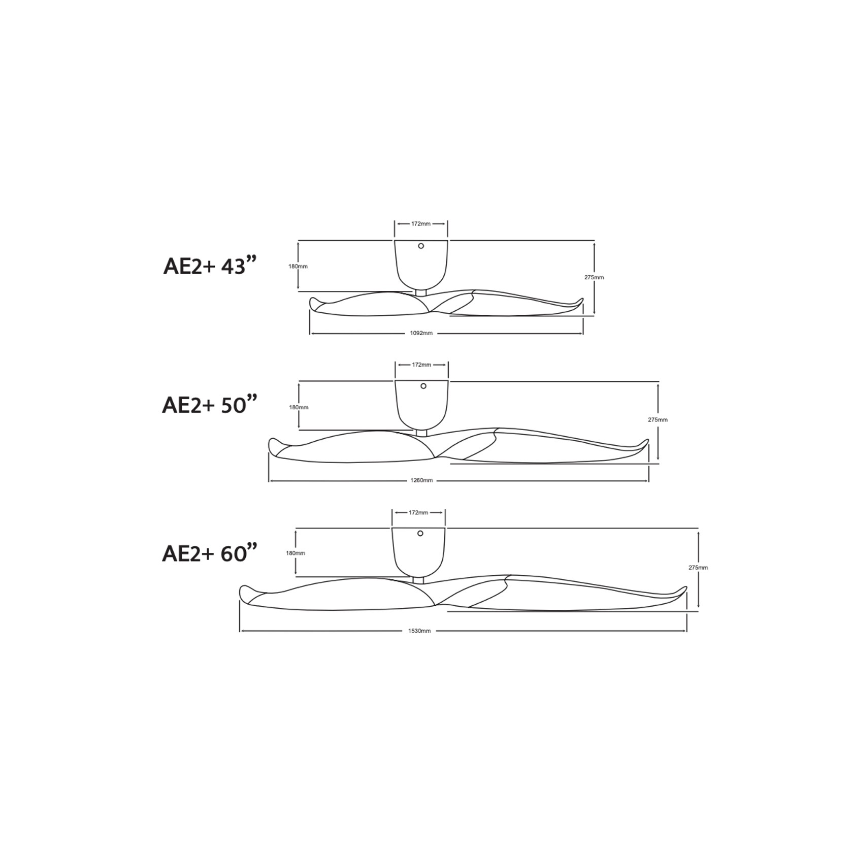 AE2+ 2-Blade Designer Indoor Ceiling Fan gallery detail image