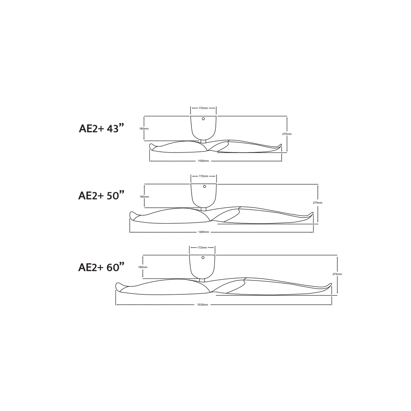 AE2+ 2-Blade Designer Indoor Ceiling Fan gallery detail image