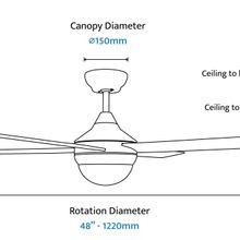 Heron 4-Blade Indoor/Outdoor Ceiling Fan gallery detail image