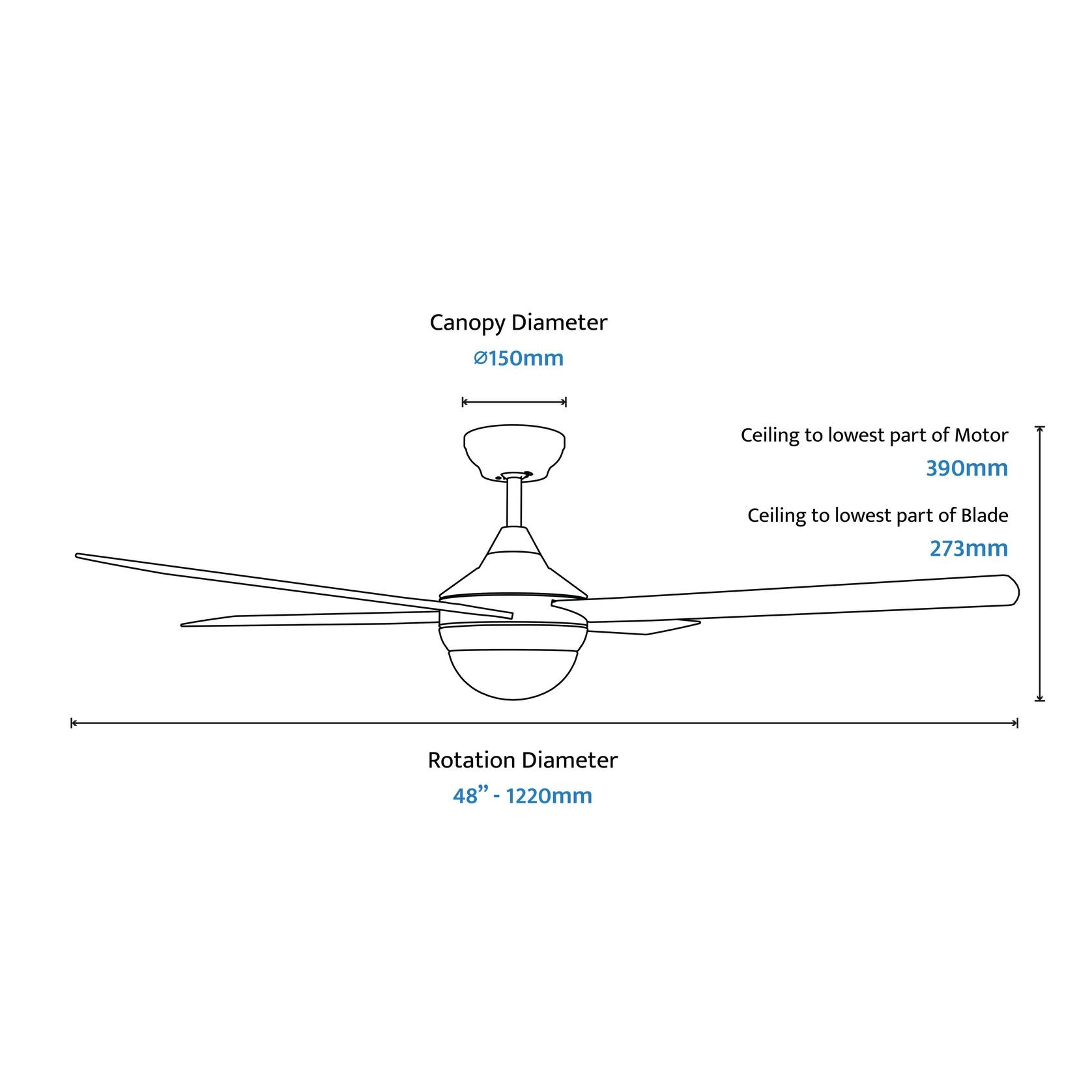 Heron 4-Blade Indoor/Outdoor Ceiling Fan gallery detail image