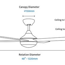 Heron 4-Blade Indoor/Outdoor Ceiling Fan gallery detail image