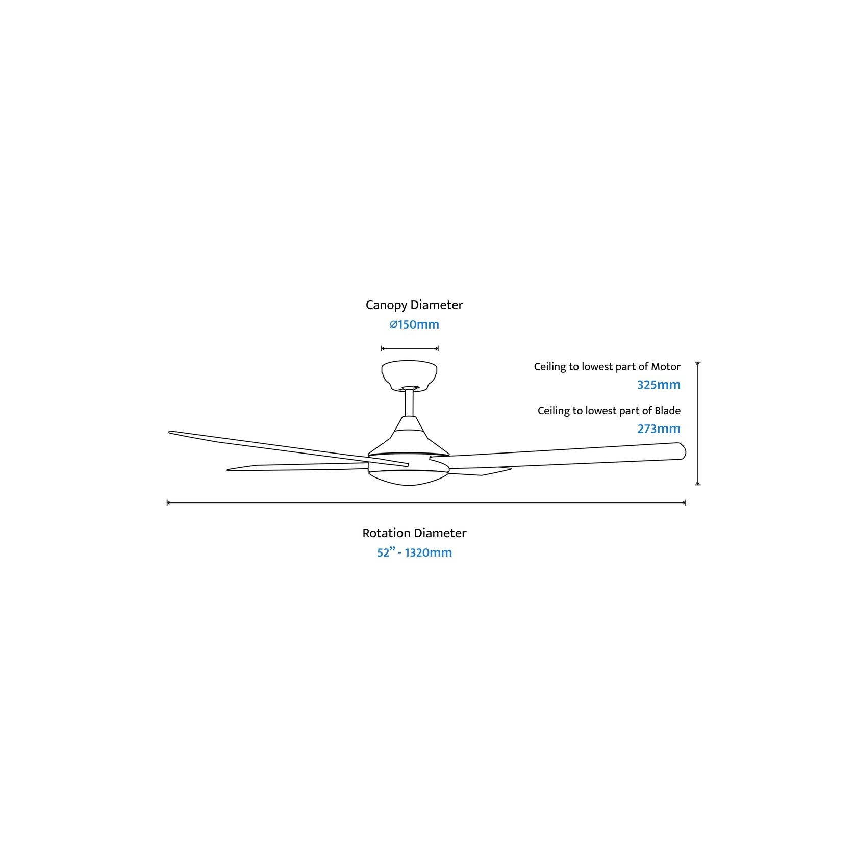 Heron 4-Blade Indoor/Outdoor Ceiling Fan gallery detail image