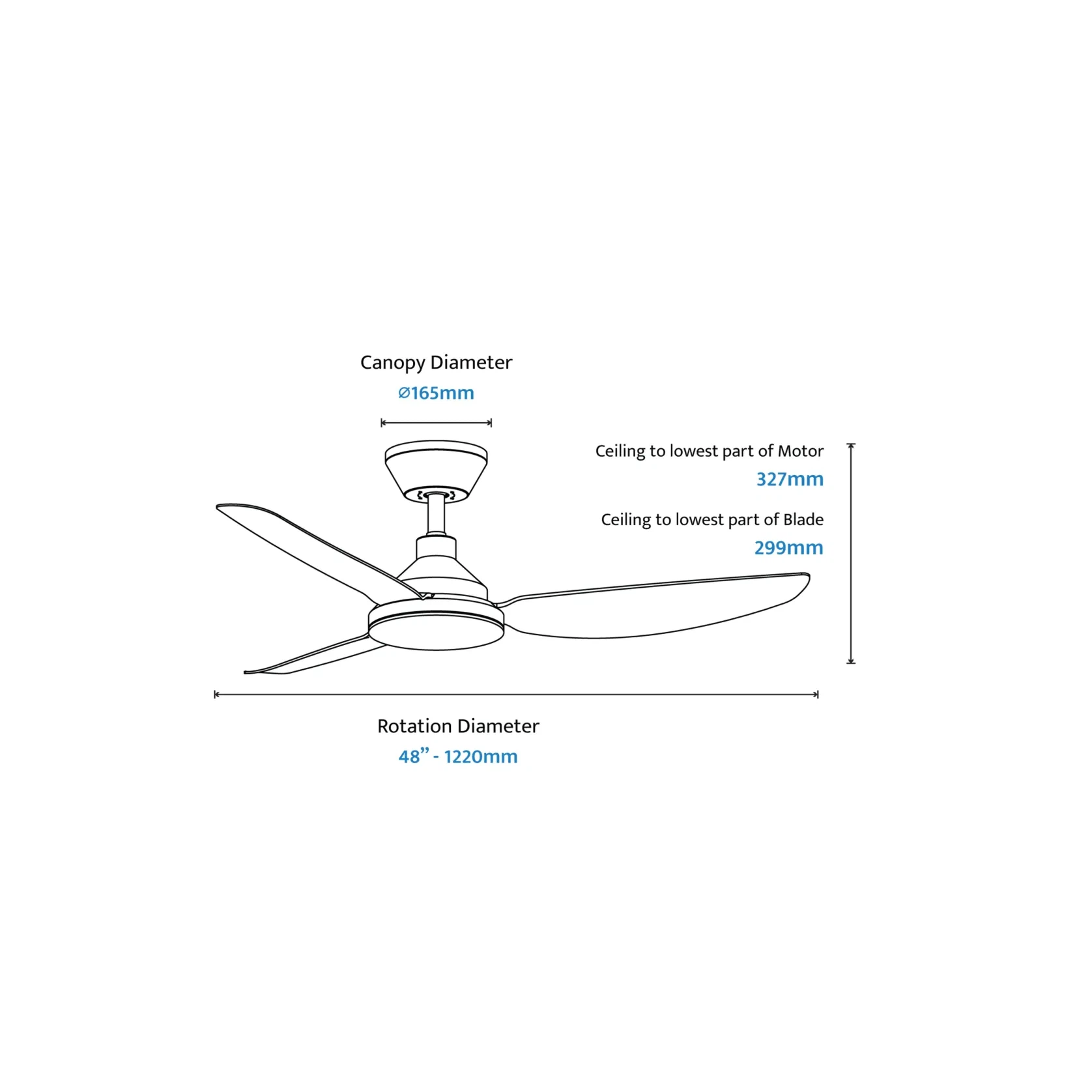 Clayfield Quick-Install 3-Blade Ceiling Fan gallery detail image