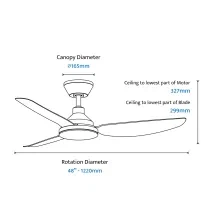 Sora Indoor/Outdoor Quick-Install 3-Blade Ceiling Fan gallery detail image