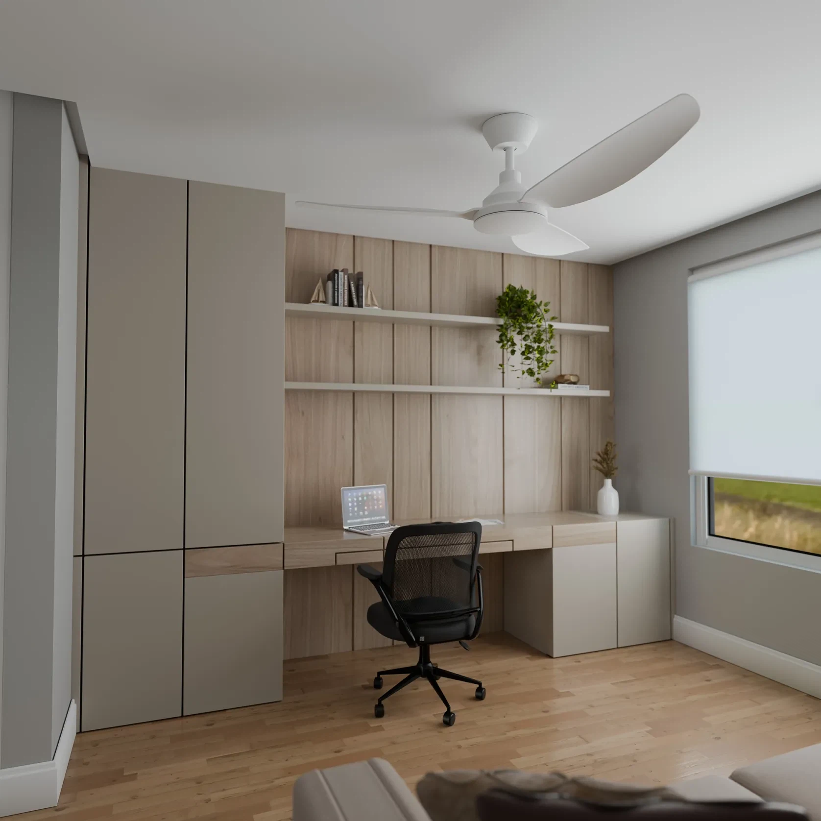 Sora Indoor/Outdoor Quick-Install 3-Blade Ceiling Fan gallery detail image
