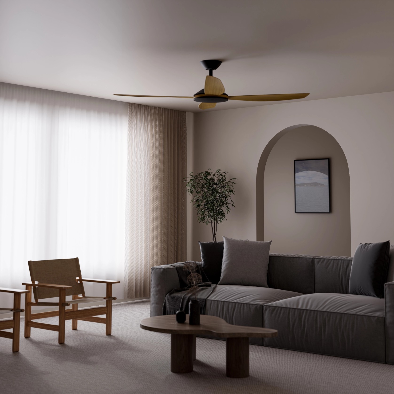 Vanga Smart Indoor/Outdoor 4-Blade Ceiling Fan gallery detail image