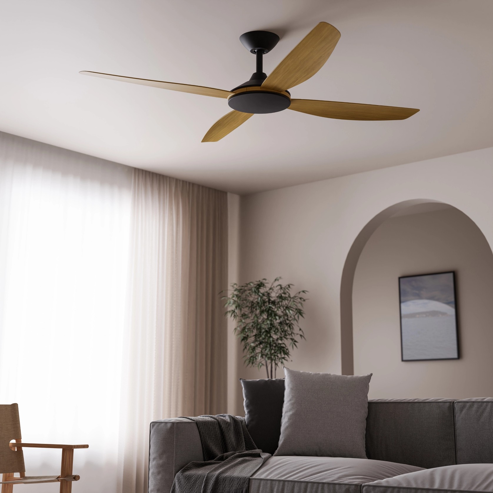Vanga Smart Indoor/Outdoor 4-Blade Ceiling Fan gallery detail image