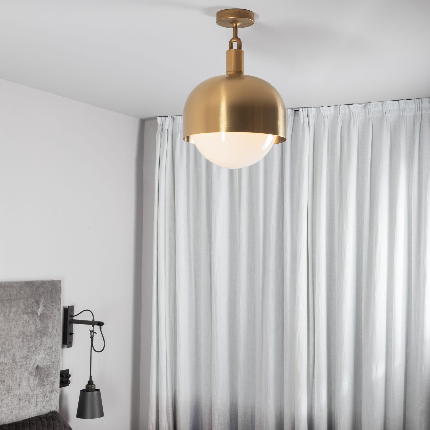 Forked Globe Ceiling Light - Shade/Opal gallery detail image