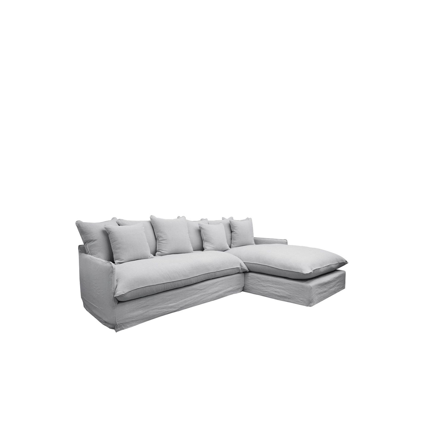 Lotus Slipcover 2.5 Modular Sofa + RH Chaise - Cement gallery detail image