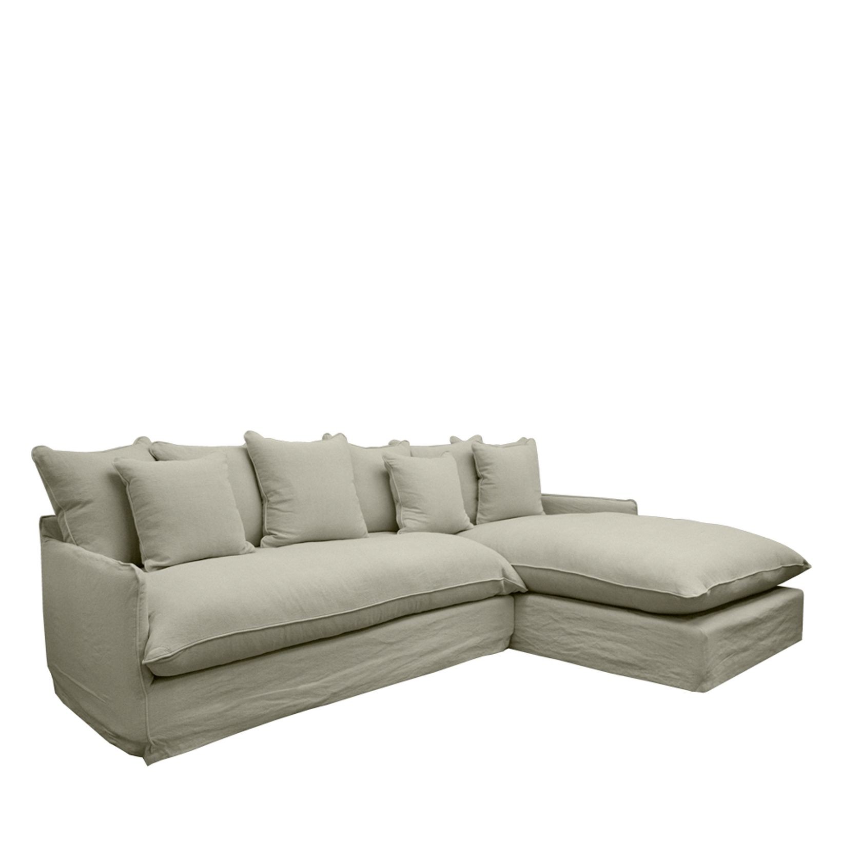 Lotus Slipcover 2.5 Modular Sofa + RH Chaise - Khaki gallery detail image