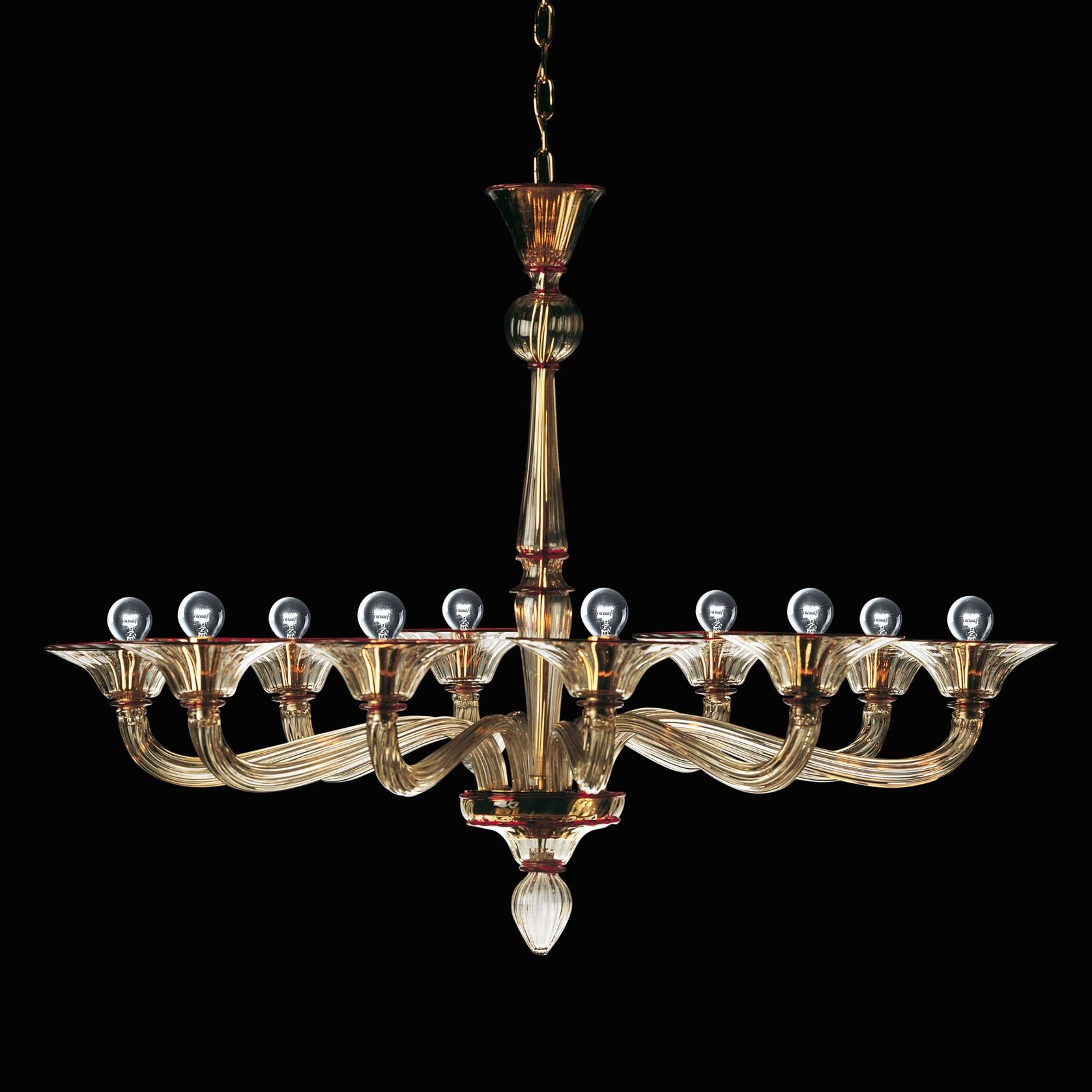 Traditional Satin Glass Chandelier 10 LED Lights gallery detail image