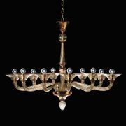 Traditional Satin Glass Chandelier 10 LED Lights gallery detail image