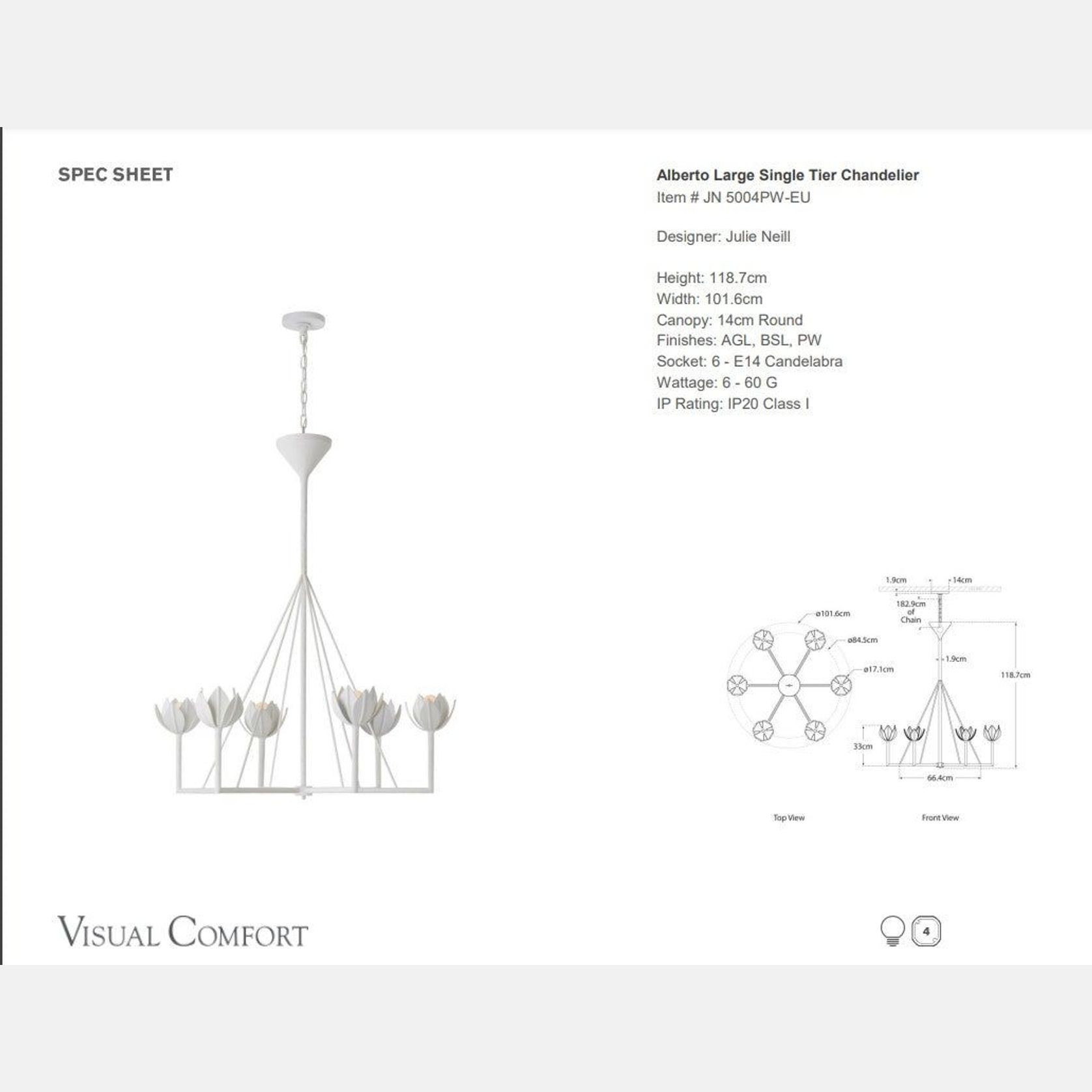Julie Neill Alberto Large Single-Tier Chandelier gallery detail image