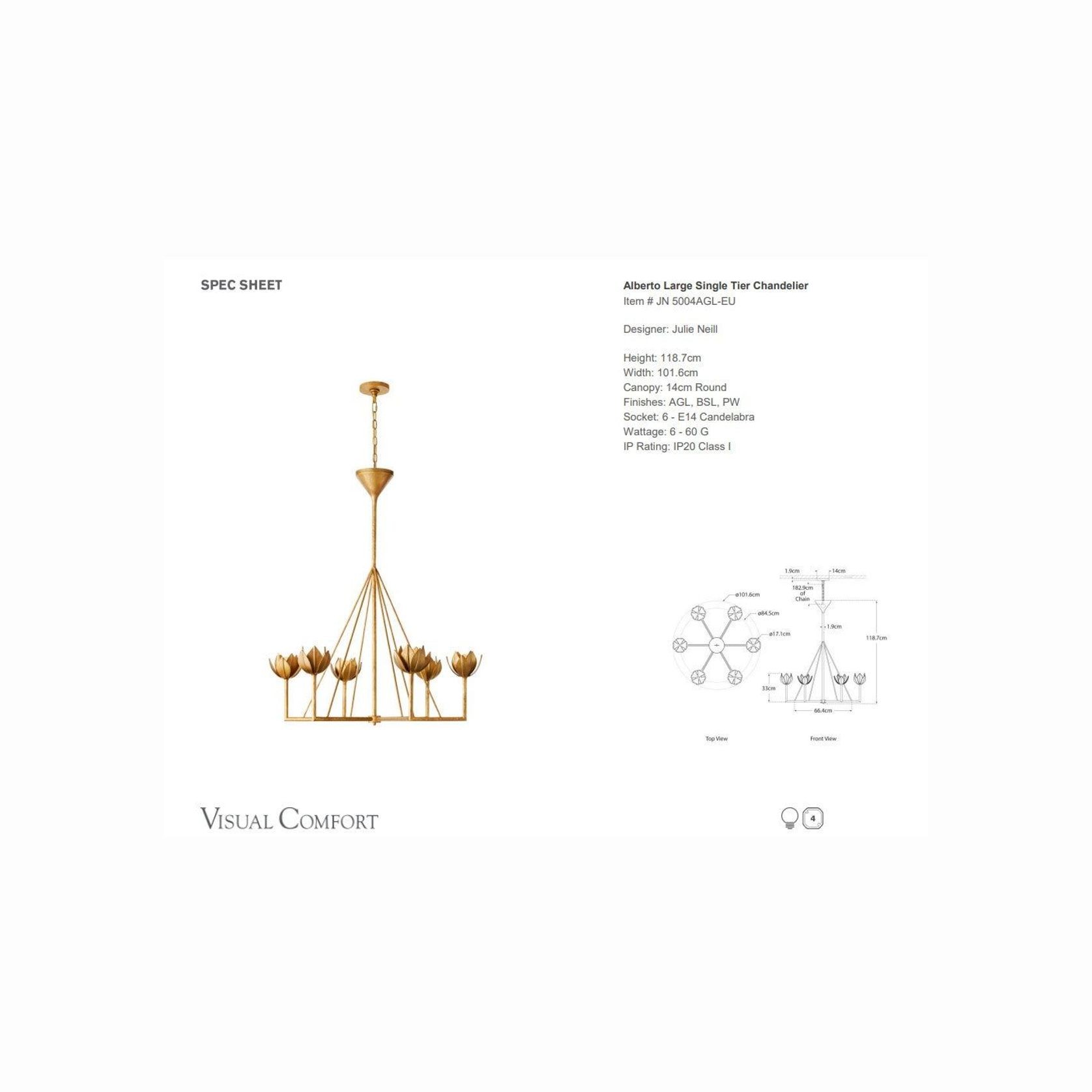 Julie Neill Alberto Large Single-Tier Chandelier gallery detail image