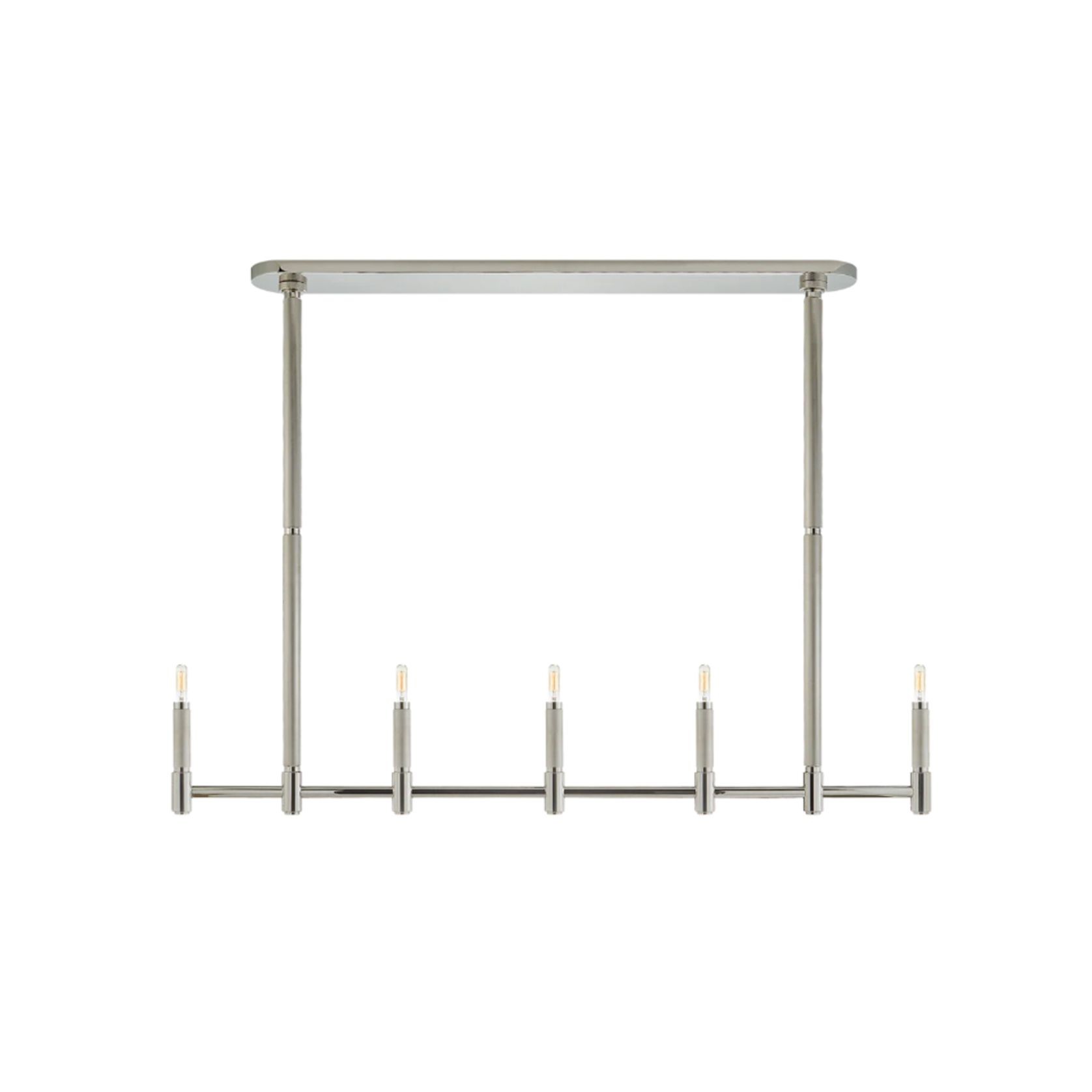 Barrett Large Knurled Linear Chandelier – Nickel gallery detail image