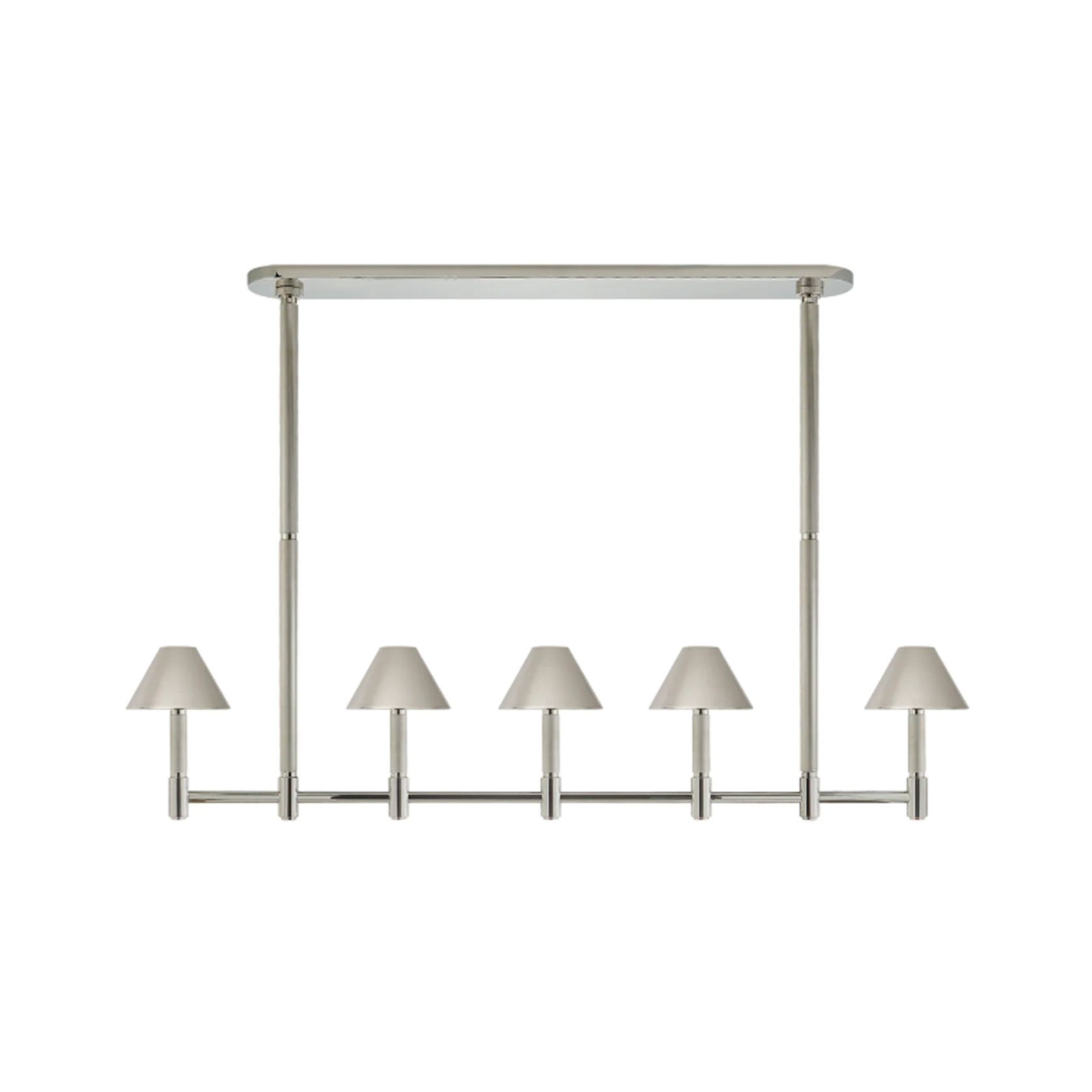 Barrett Large Knurled Linear Chandelier – Nickel gallery detail image