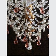 French Gilded Metal and Glass Swag Chandelier c.1940 gallery detail image