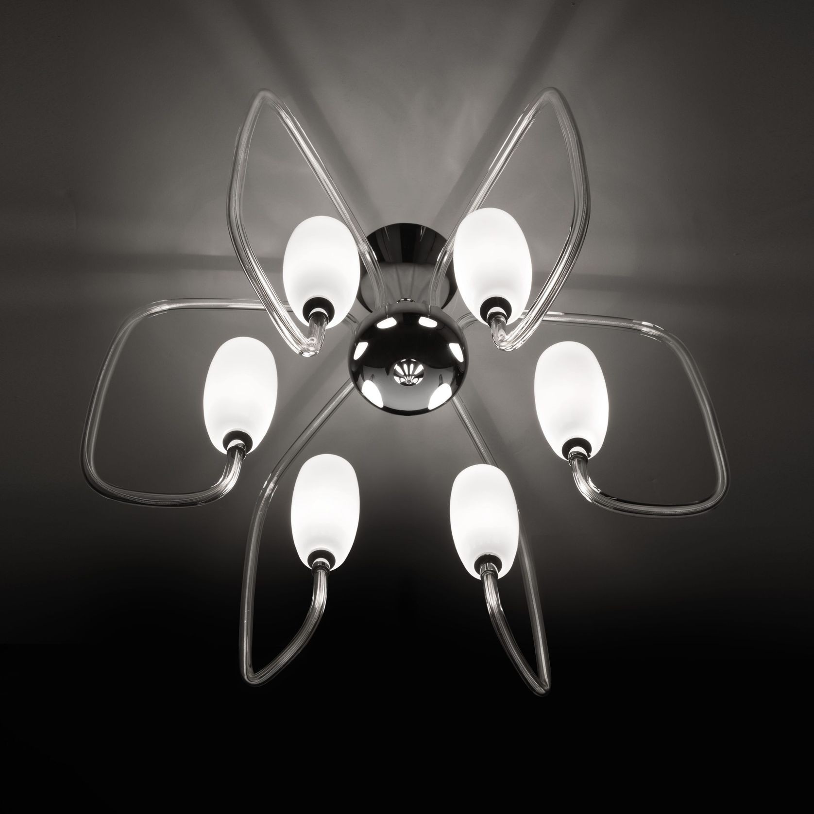 Modern Glass Chandelier 9 LED Lights Suspended gallery detail image