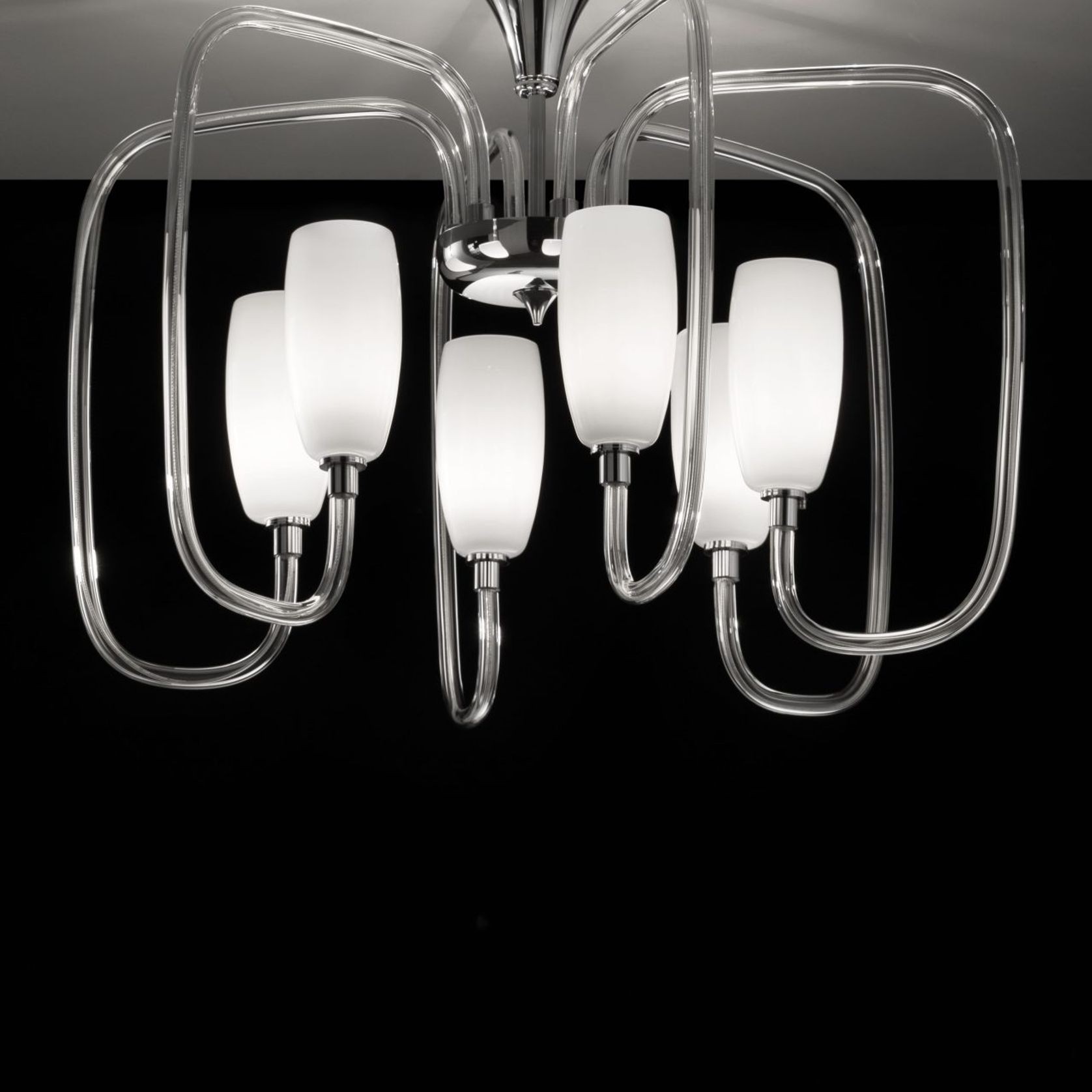 Modern Glass Chandelier 9 LED Lights Suspended gallery detail image