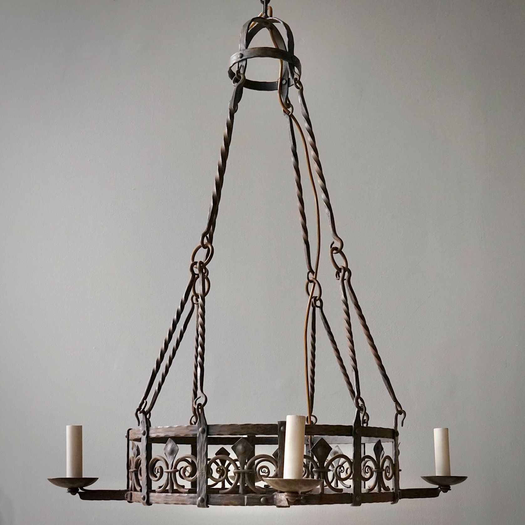 French Wrought Iron Chandelier gallery detail image