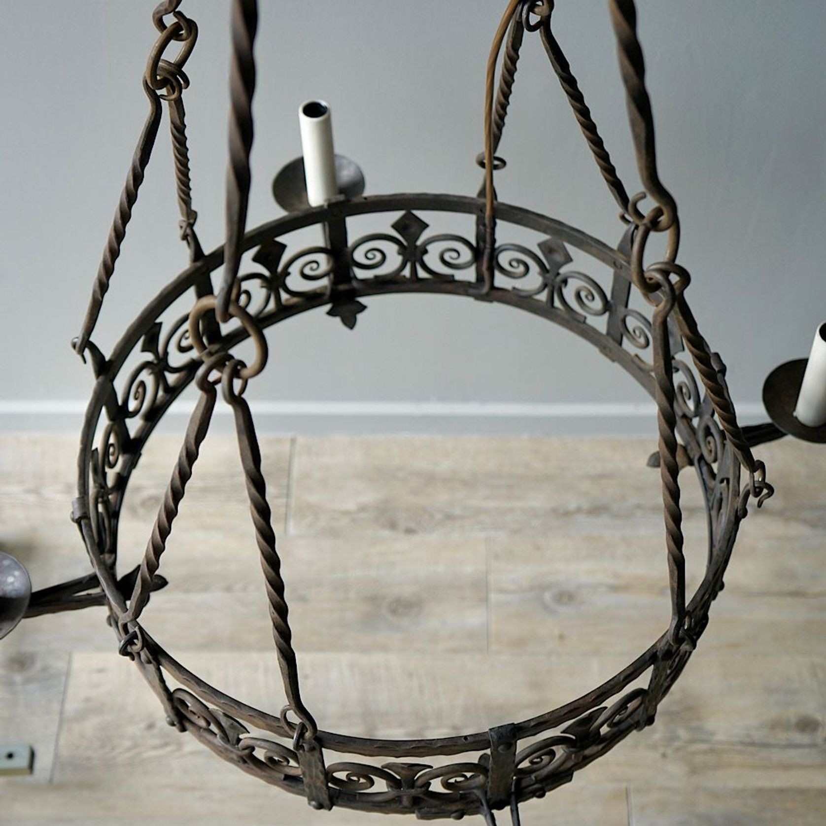 French Wrought Iron Chandelier gallery detail image