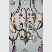 French Wrought Iron & Glass Chandeliers (pair) gallery detail image