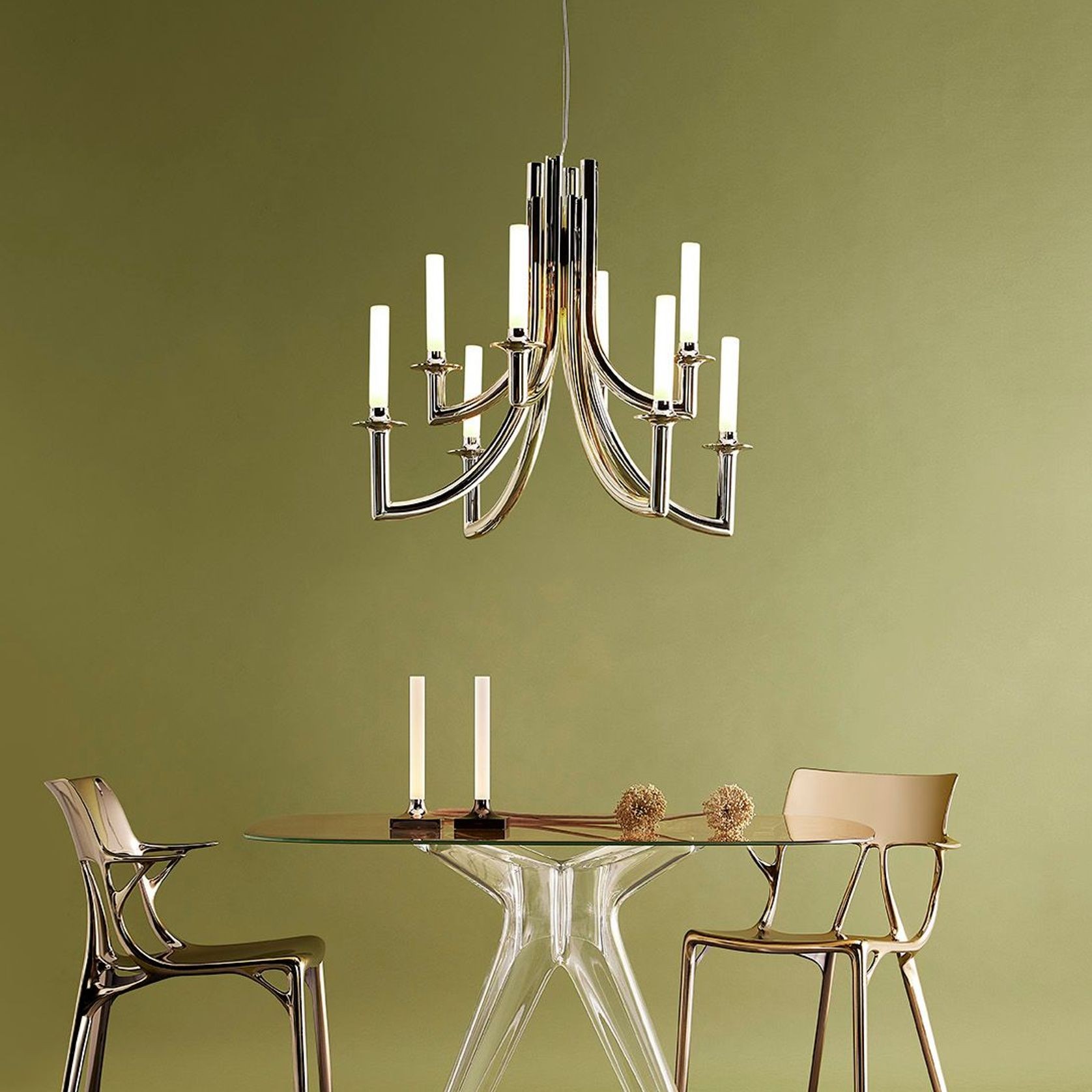 Khan Suspension Lamp - Metallic gallery detail image