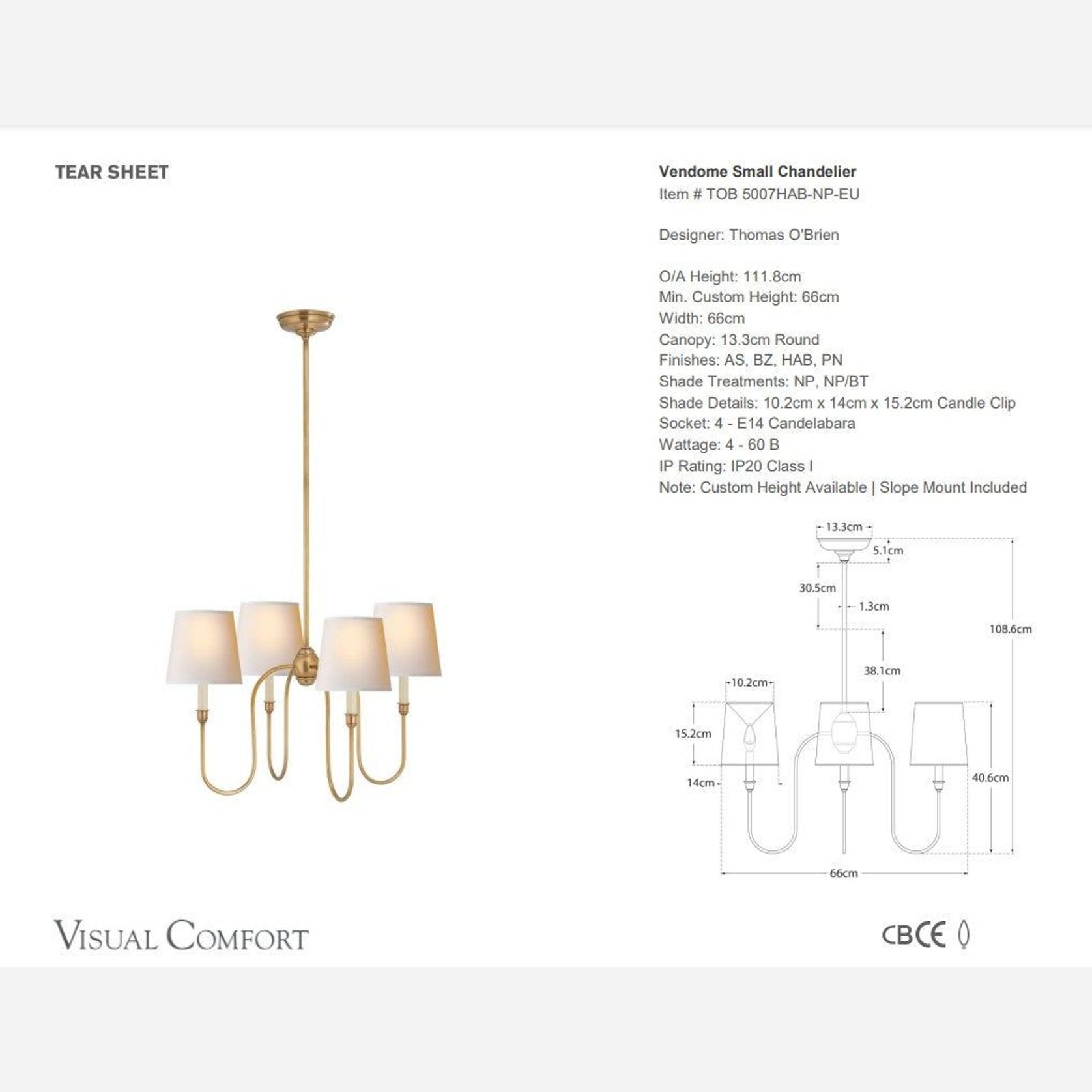 Visual Comfort Thomas O'Brien Vendome Small Chandelier gallery detail image