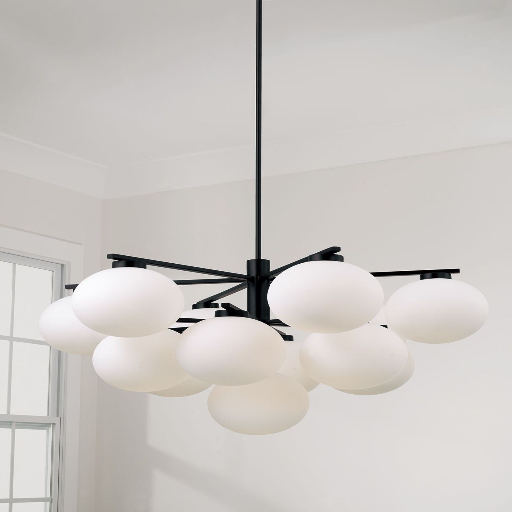 Luca 13 Light Chandelier in Matte Black gallery detail image