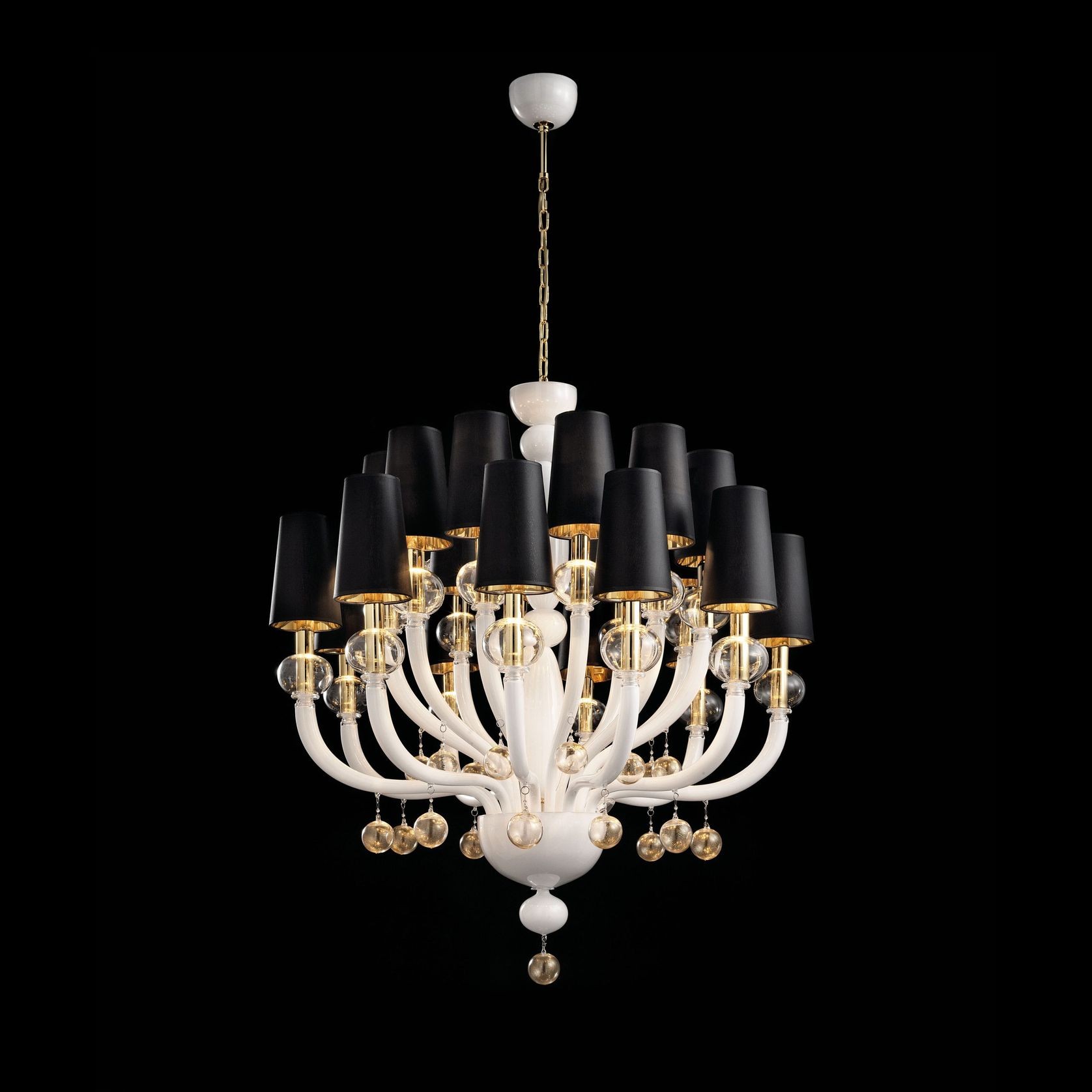 Modern Glass Chandelier Chic Suspended 18 LED Lights gallery detail image