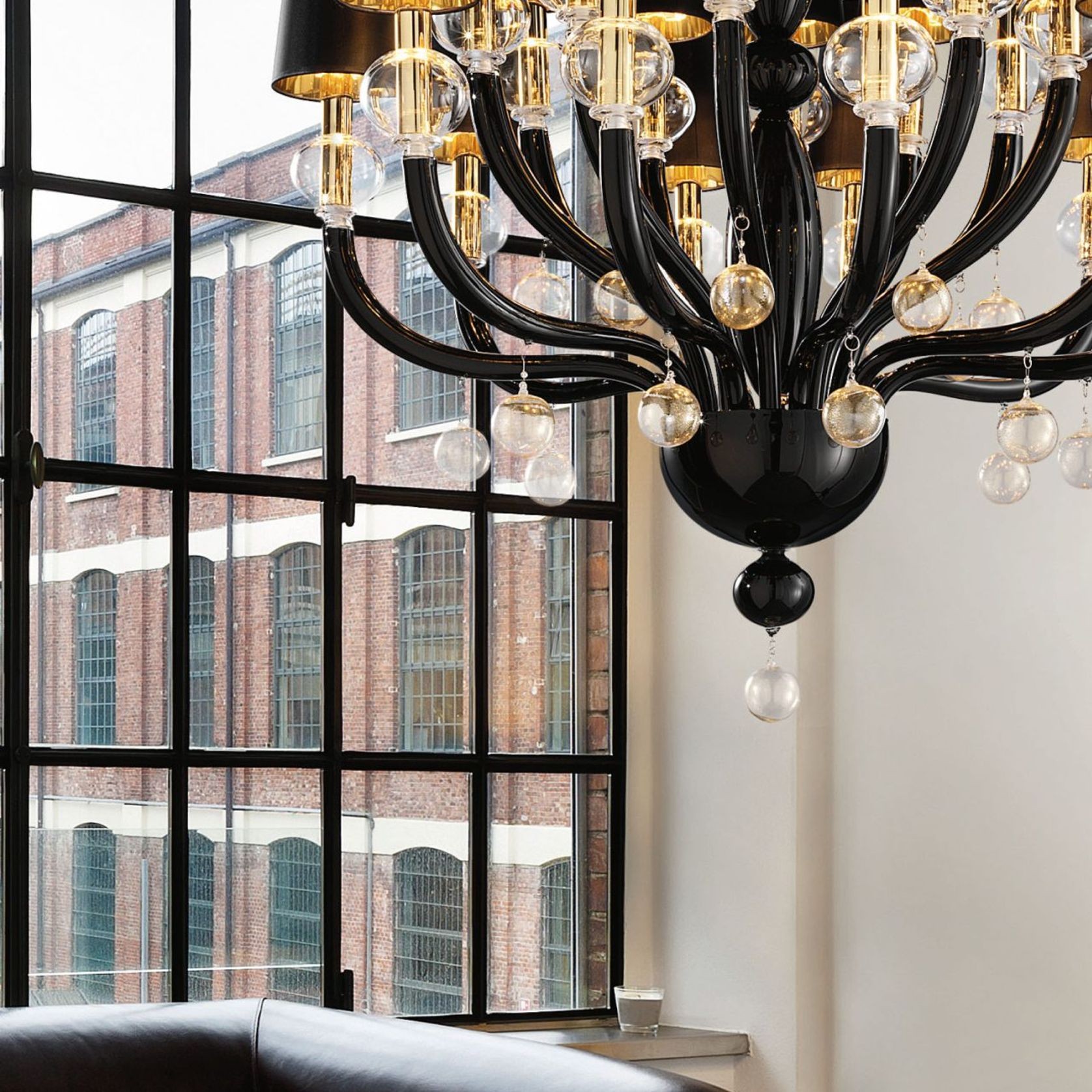 Modern Glass Chandelier Chic Suspended 18 LED Lights gallery detail image