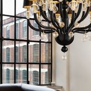 Modern Glass Chandelier Chic Suspended 18 LED Lights gallery detail image
