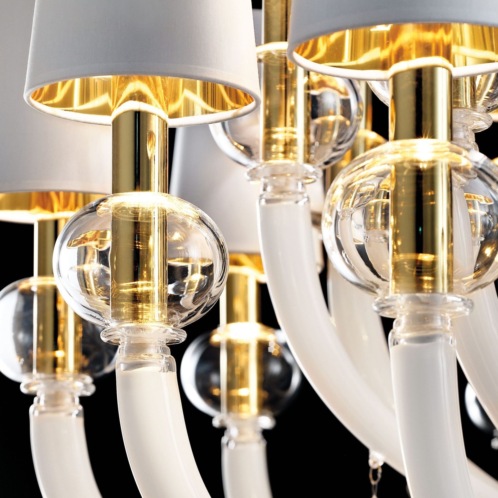 Modern Glass Chandelier Chic Suspended 18 LED Lights gallery detail image